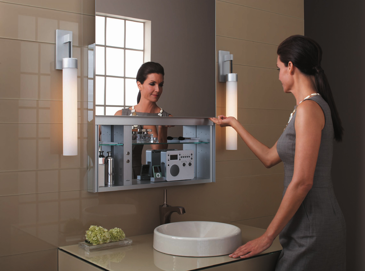 Bathroom Interior Uplift Sliding Door Cabinetry By Robern