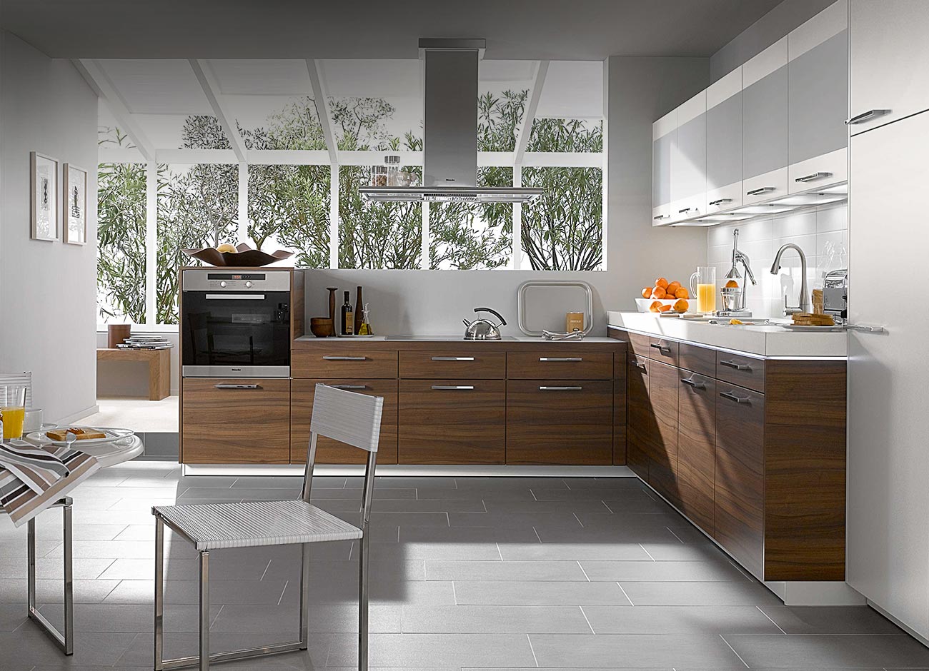 compact kitchen design on Kitchen Designs From Warendorf    Walnut Compact Kitchen Design