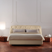 Capitone Headboard Base Bed Flair 02 by Poltrona Frau