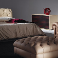 Capitone Headboard Base Bed Flair 04 by Poltrona Frau