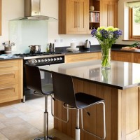 Kitchen Interior with Light Brown Cabinets