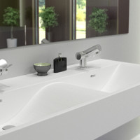 Linea 120 solid surface sink design for modern bathroom