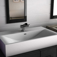 Linea 80 Solid surface sink design for modern bathroom