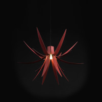 Stained Red Iris Pendant Light