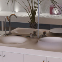 Volkeo 120 solid surface sink design for modern bathroom