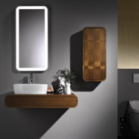 Contemporary Dark Walnut Bathroom Furniture by Toto - 01