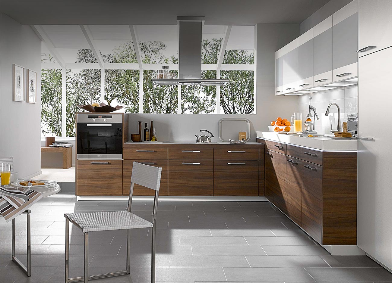 Walnut Compact Kitchen Design