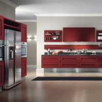 Dramatic Red Melograno Kitchen Design