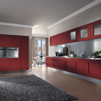 Dramatic Red Melograno Kitchen Design 03
