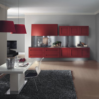 Dramatic Red Melograno Kitchen Design 05