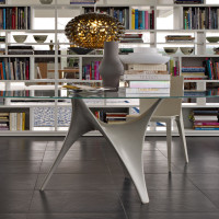 Modern Round Glass Dining Table Molteni Arc