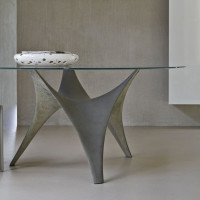 Modern Round Glass Dining Table Molteni Arc-02