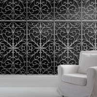 black wrought metal gate wallpaper mineheart