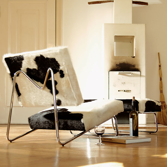 cowhide lounge chair herbert hirche