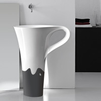 onda decor antracite basin cup