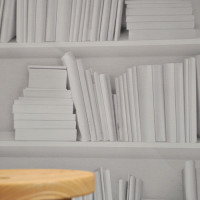 white bookshelf paper close mineheart