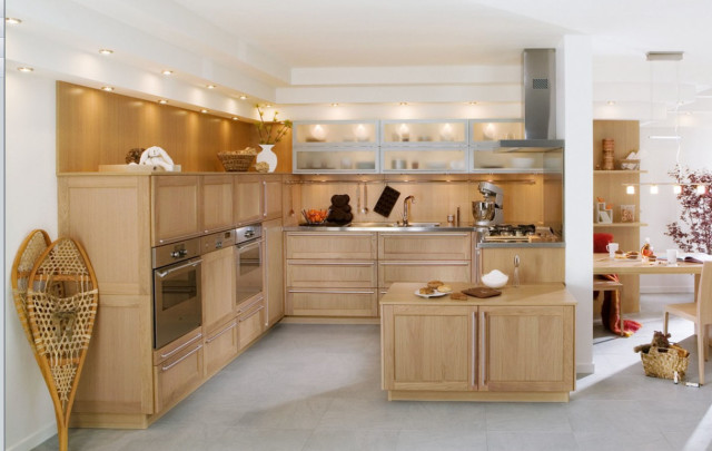 modern kitchen with built in oven